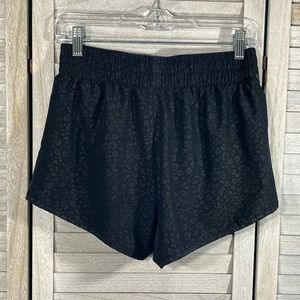 MARIKA Power Embossed Woven Shorts Pull On Elastic Waist Black Cheetah-Small